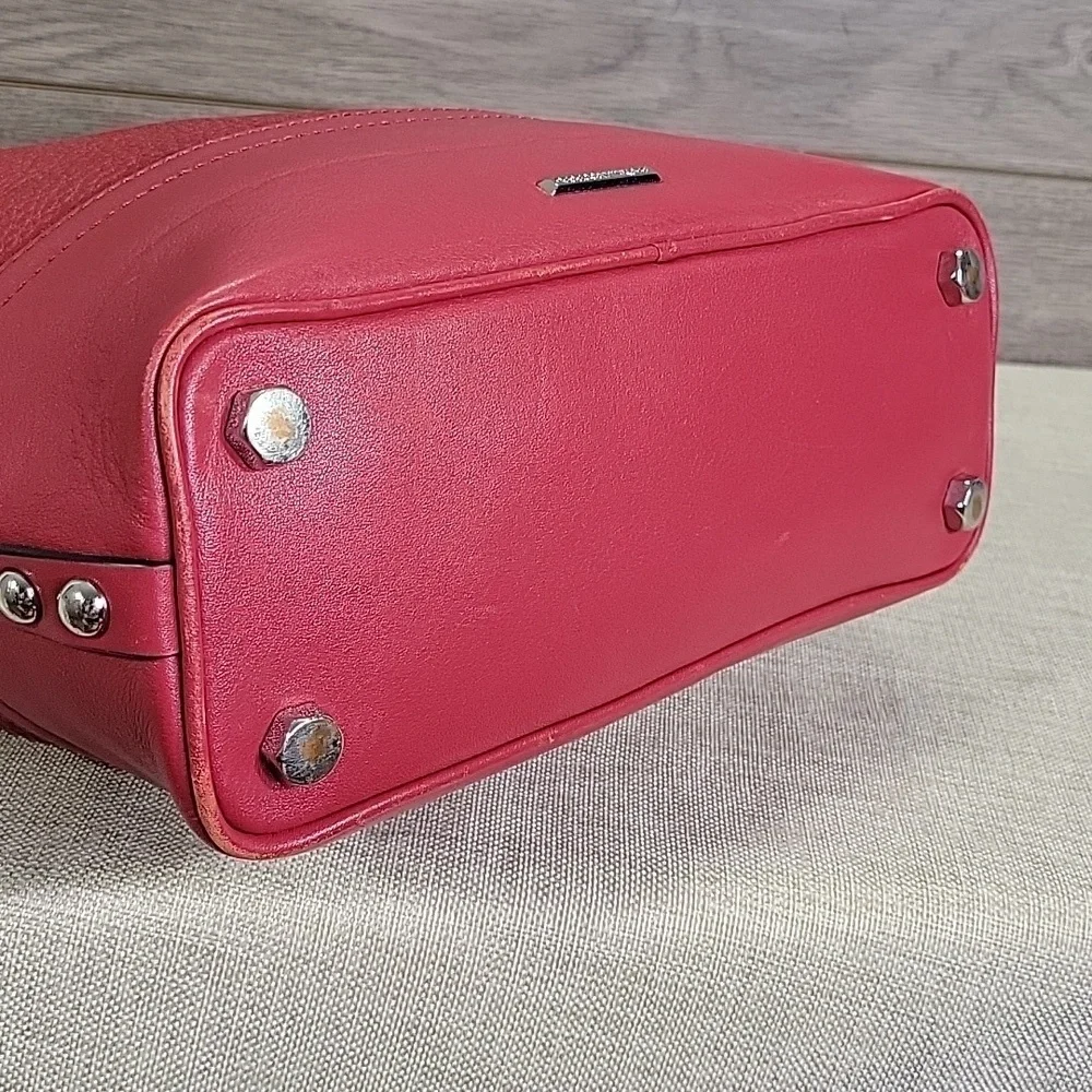 Rebecca Minkoff Blythe Red Studded Leather Shoulder Bag Purse Handbag